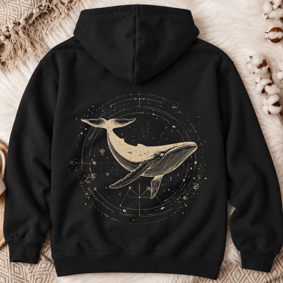 Cosmic Whale Back Print Hoodie