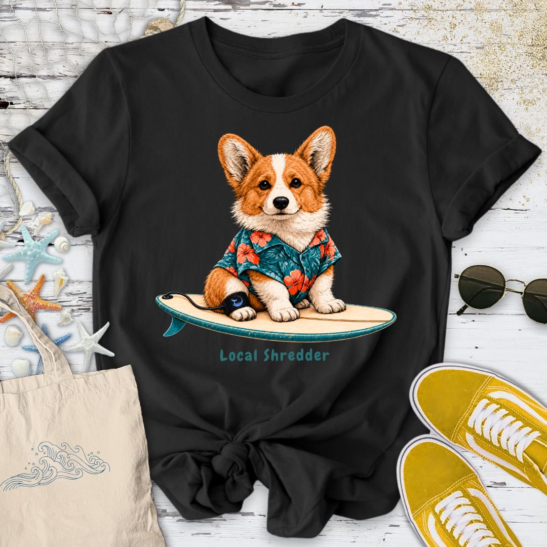 Local Shredder Corgi T-Shirt in Black - Dolce Reverie