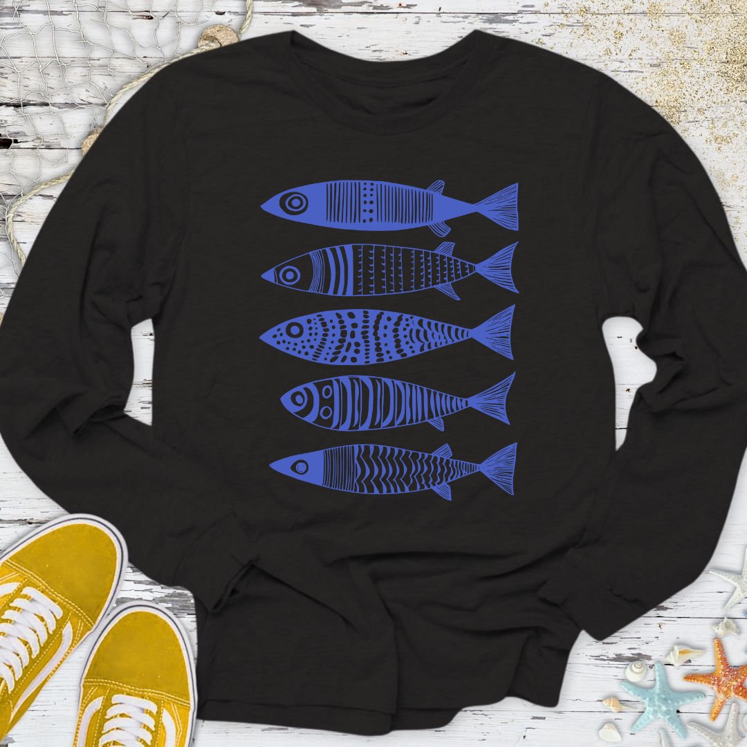 Blue Sardines Long Sleeve Tee