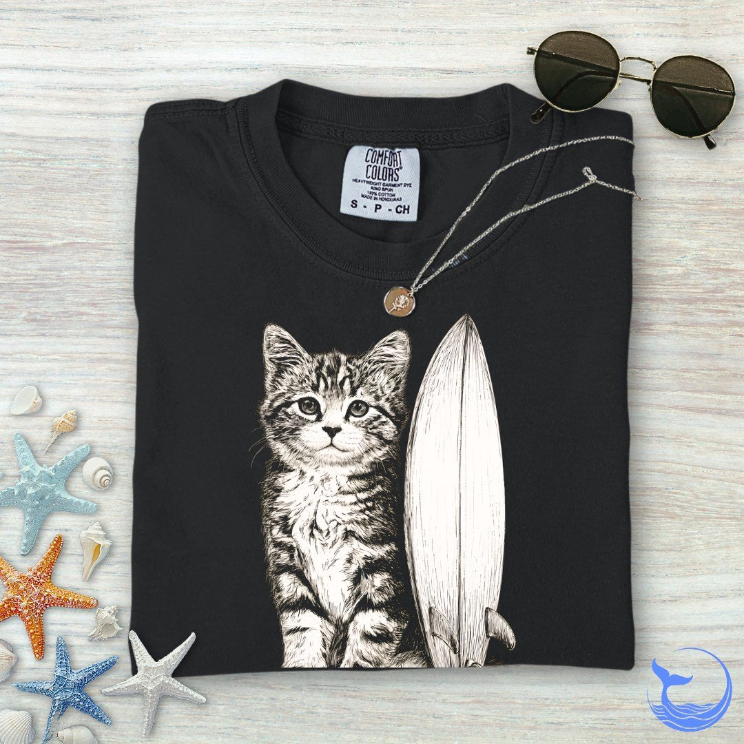 Surfer Cat Comfort Colors T-Shirt