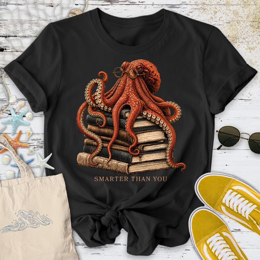 Smarter Than You, Octopus T-Shirt in Black - Dolce Reverie