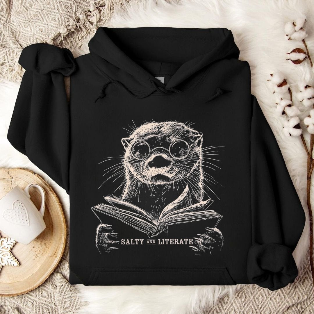 Salty and Literate Otter Hoodie