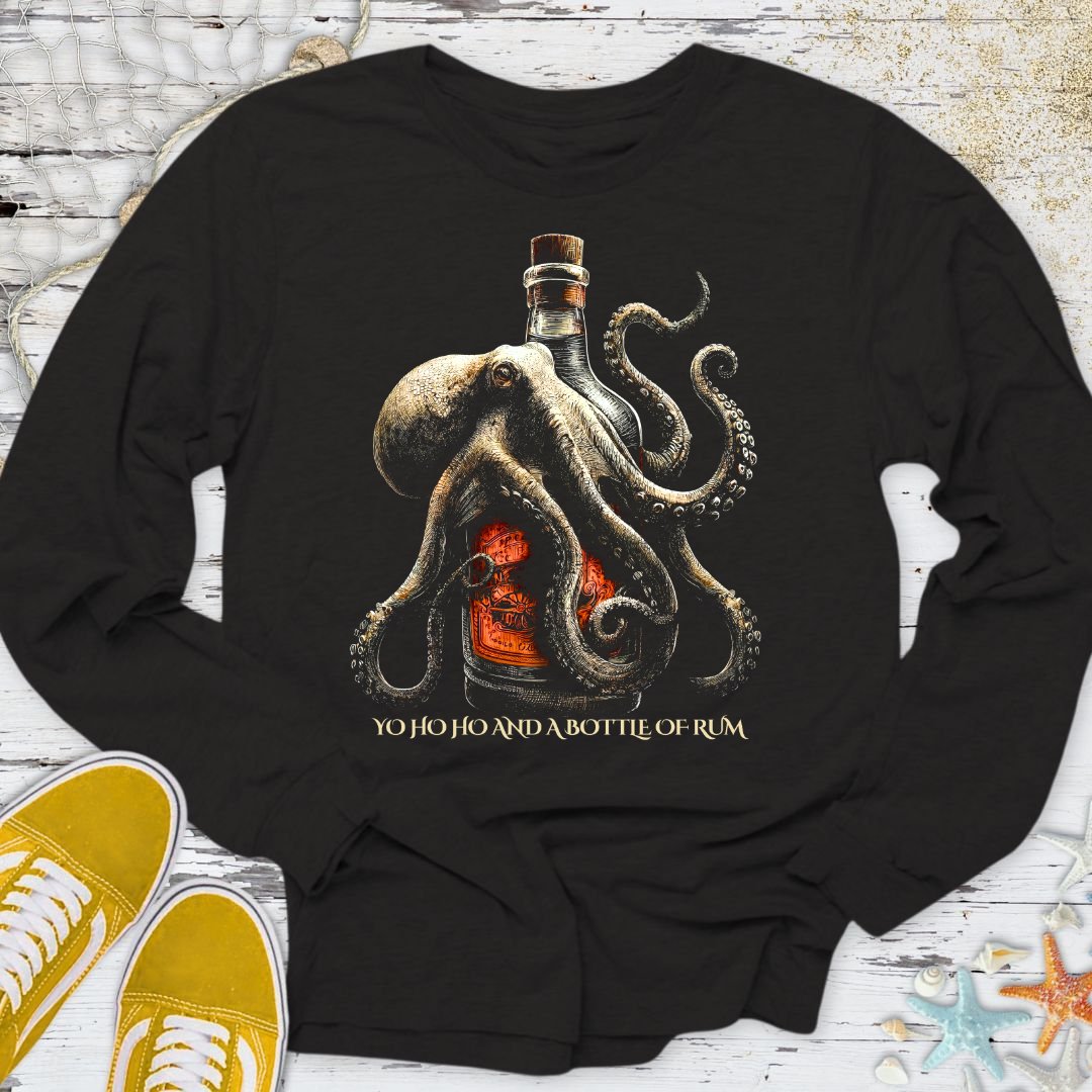 Octopus & A Bottle Of Rum Long Sleeve Tee