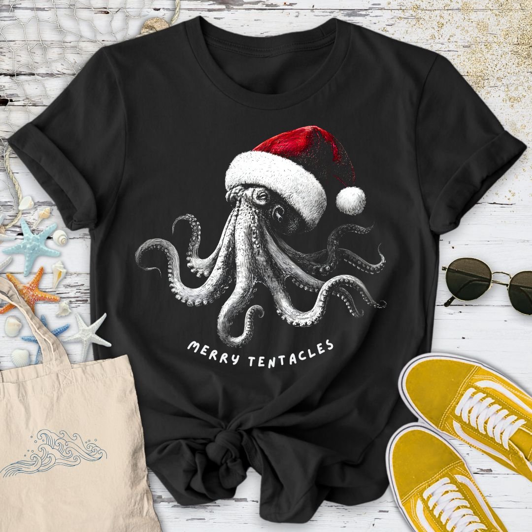 Merry Tentacles Octopus T-Shirt in Black - Dolce Reverie