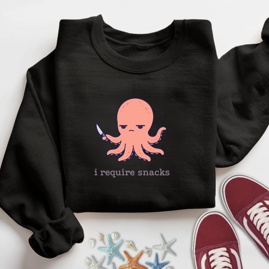 I Require Snacks Octopus Sweatshirt