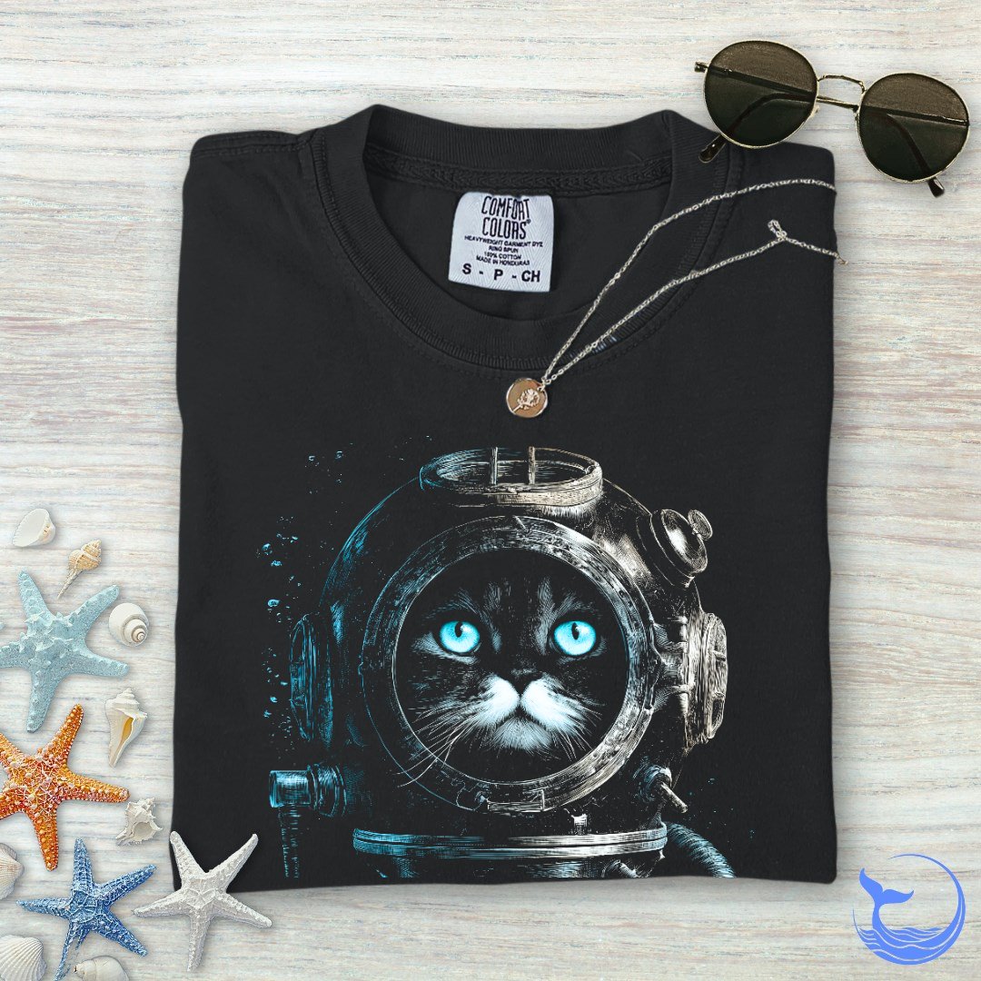 Deep Diver Cat Comfort Colors T-Shirt