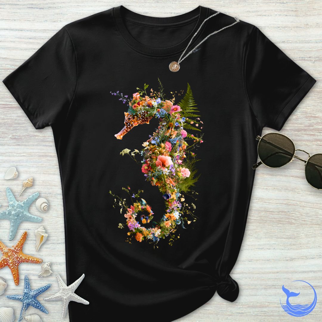 Floral Seahorse Women's T-Shirt