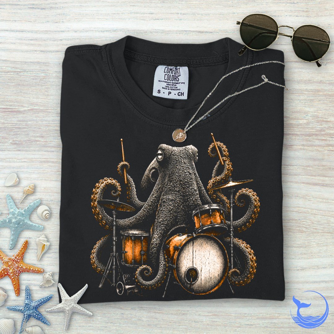 Wild Octopus Drummer Comfort Colors T-Shirt