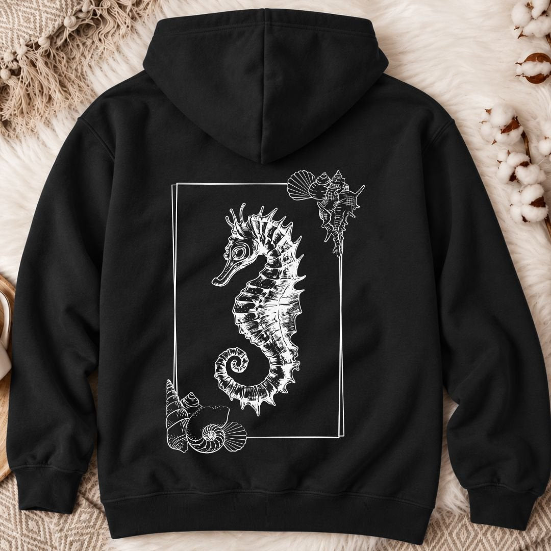 Vintage Seahorse Back Print Hoodie