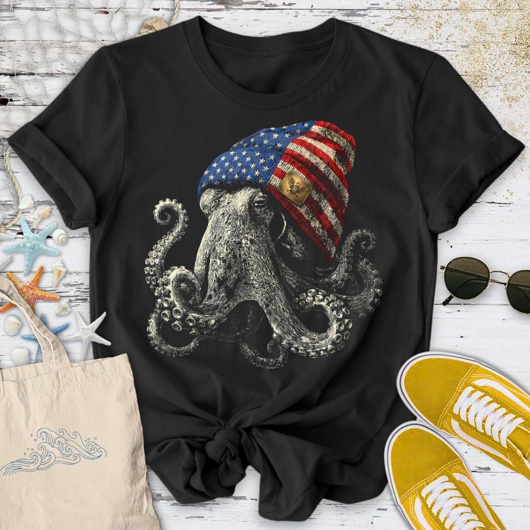 Winter Octopus USA T-Shirt