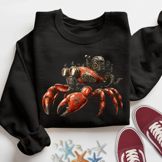 Steampunk Crab Sweatshirt in Black - Dolce Reverie