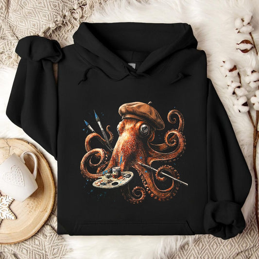 Artist Octopus Hoodie in Black - Dolce Reverie