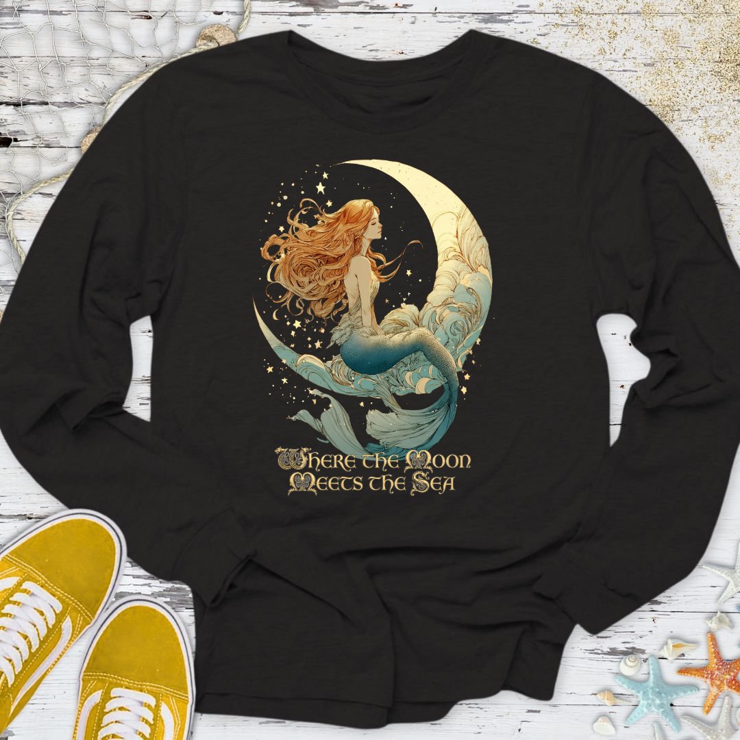 Moon Meets The Sea, Mermaid Long Sleeve Tee