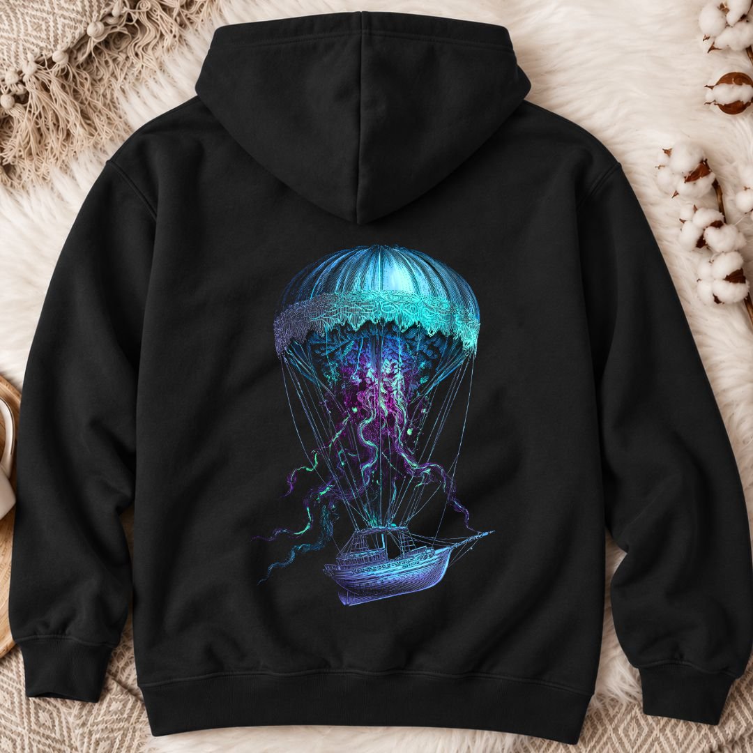Jellyfish Air Balloon Back Print Hoodie