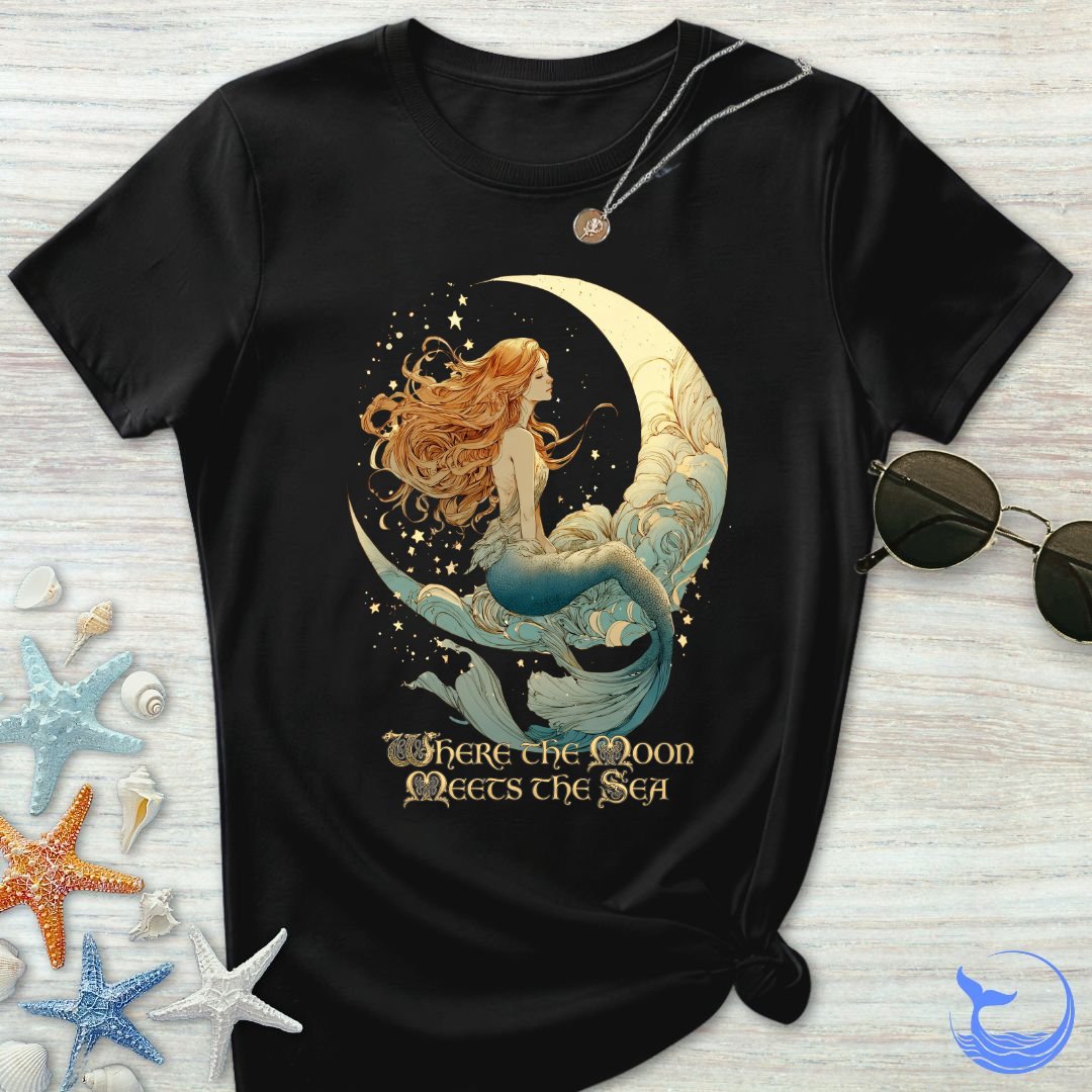 Moon Meets The Sea, Mermaid Women's T-Shirt
