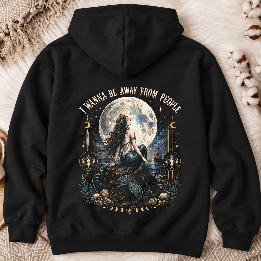 I Wanna Be Away From People Back Print Hoodie