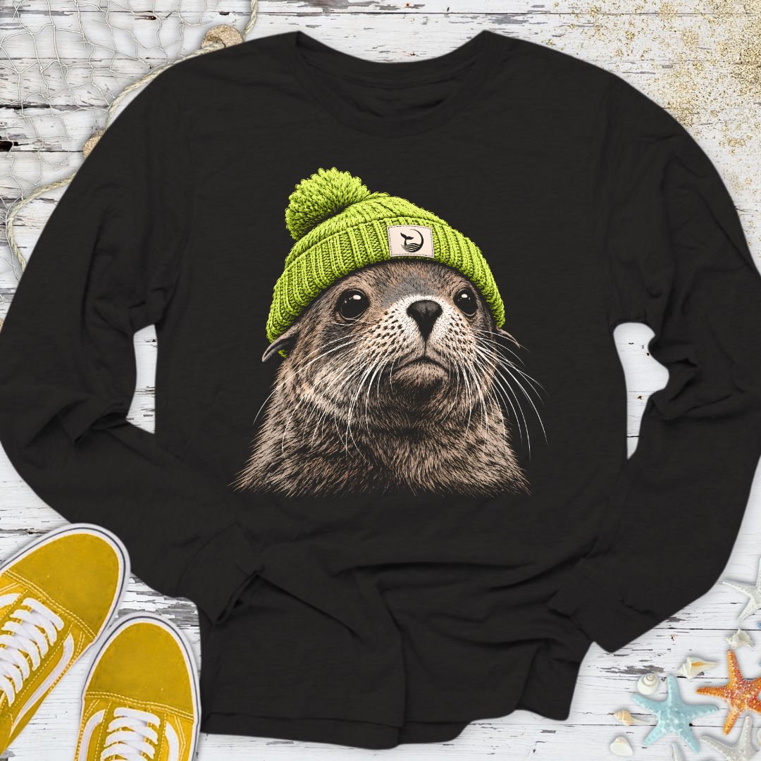 Green Beanie Seal Long Sleeve Tee
