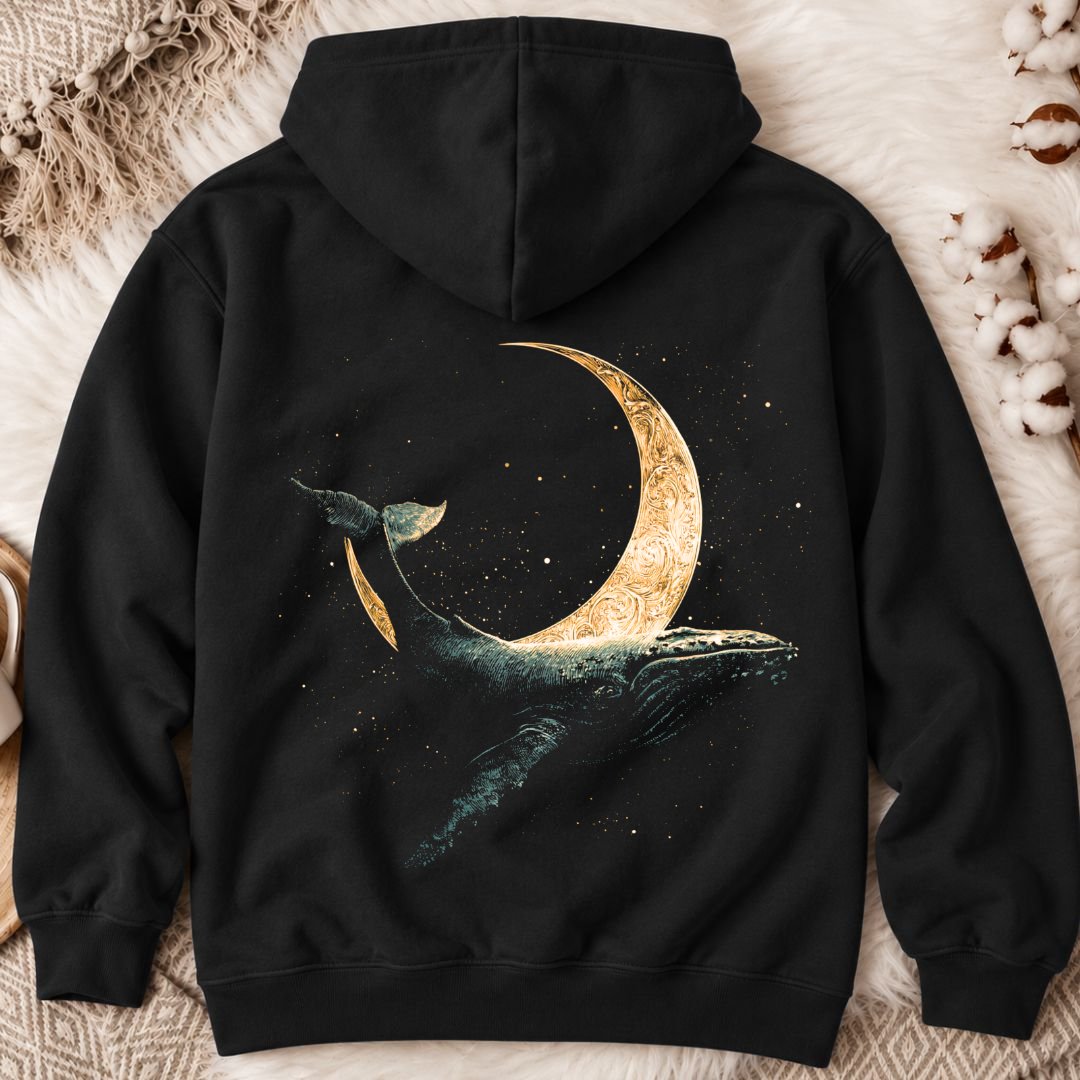 Mystic Whale Back Print Hoodie