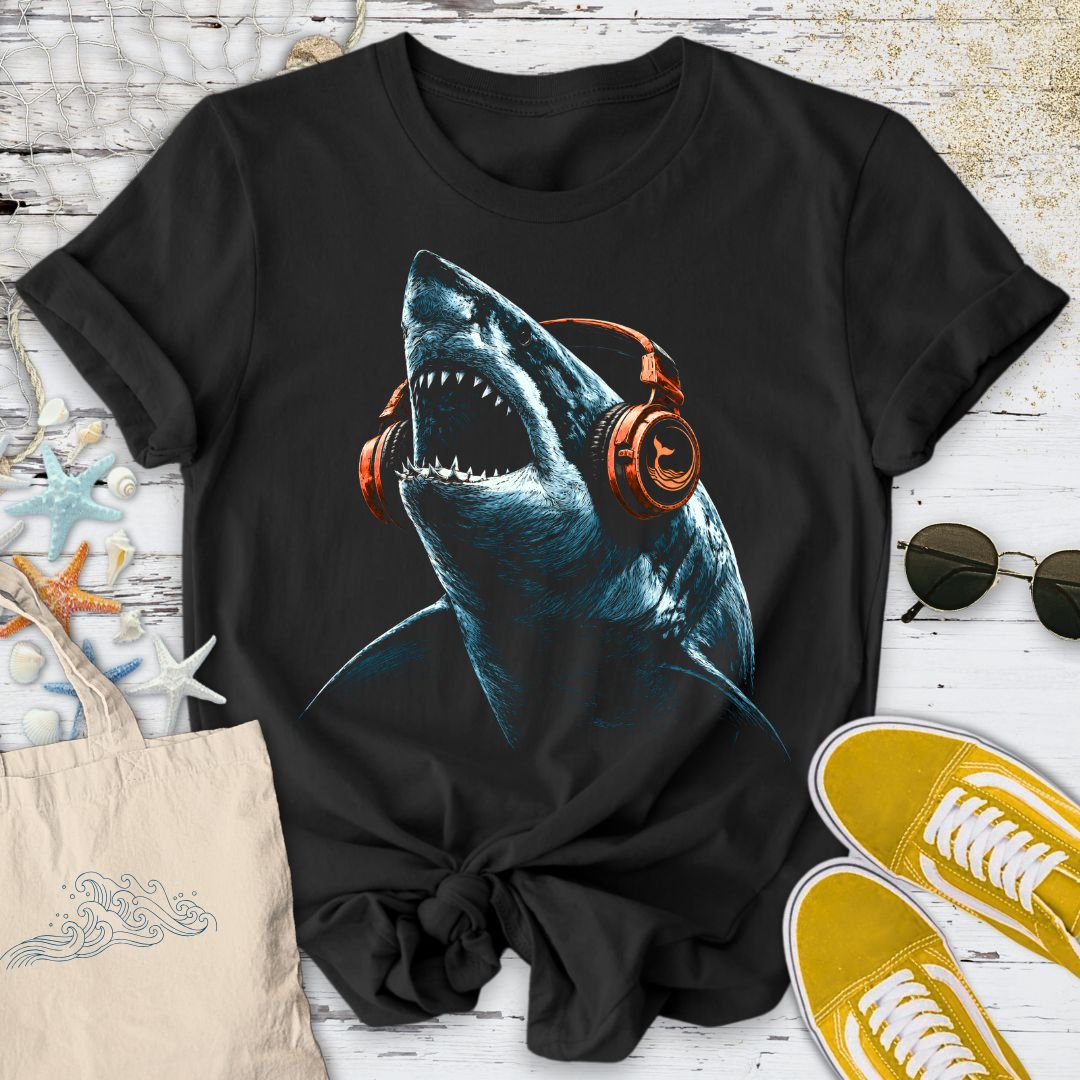 Music Shark T-Shirt in Black - Dolce Reverie