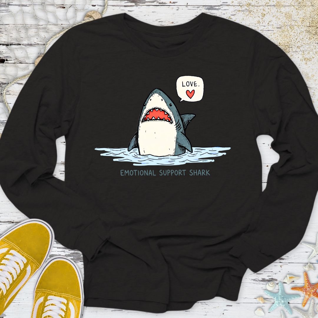 Emotional Support Shark Long Sleeve Tee