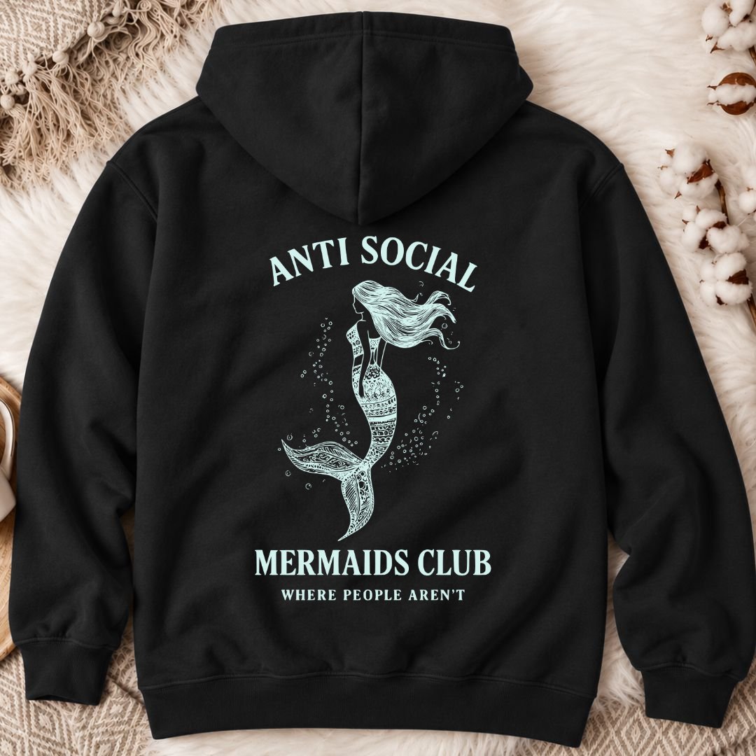 Anti Social Mermaid Back Print Hoodie