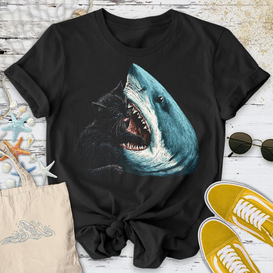 That's My Lunch, Cat T-Shirt in Black - Dolce Reverie