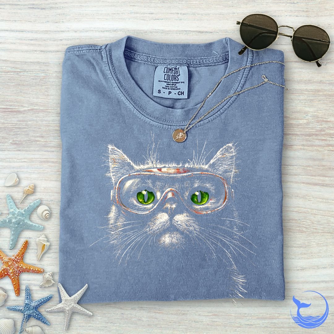 Scuba Cat Comfort Colors T-Shirt