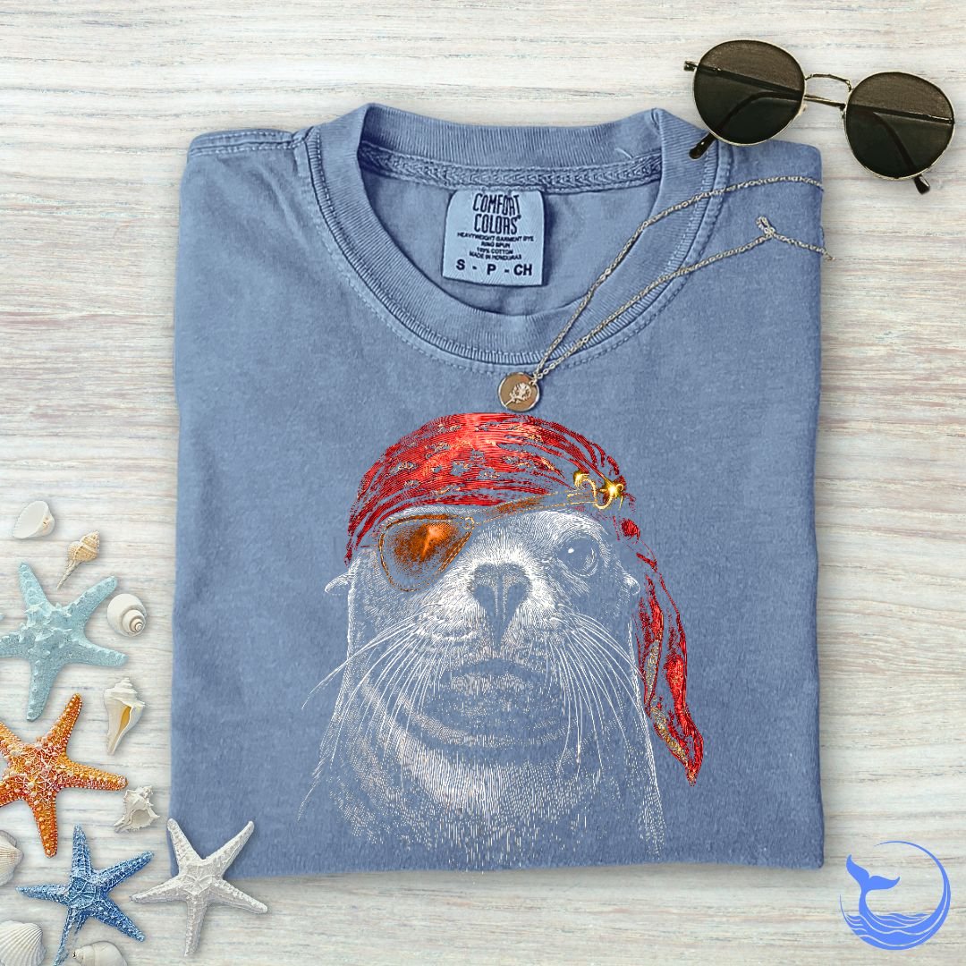 Sea Lion Pirate  Comfort Colors T-Shirt