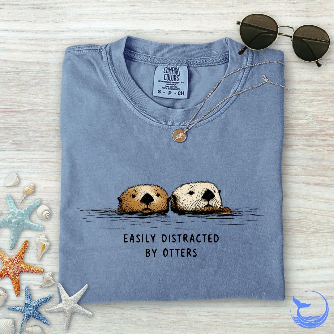 Distracted By Otters Comfort Colors T-Shirt