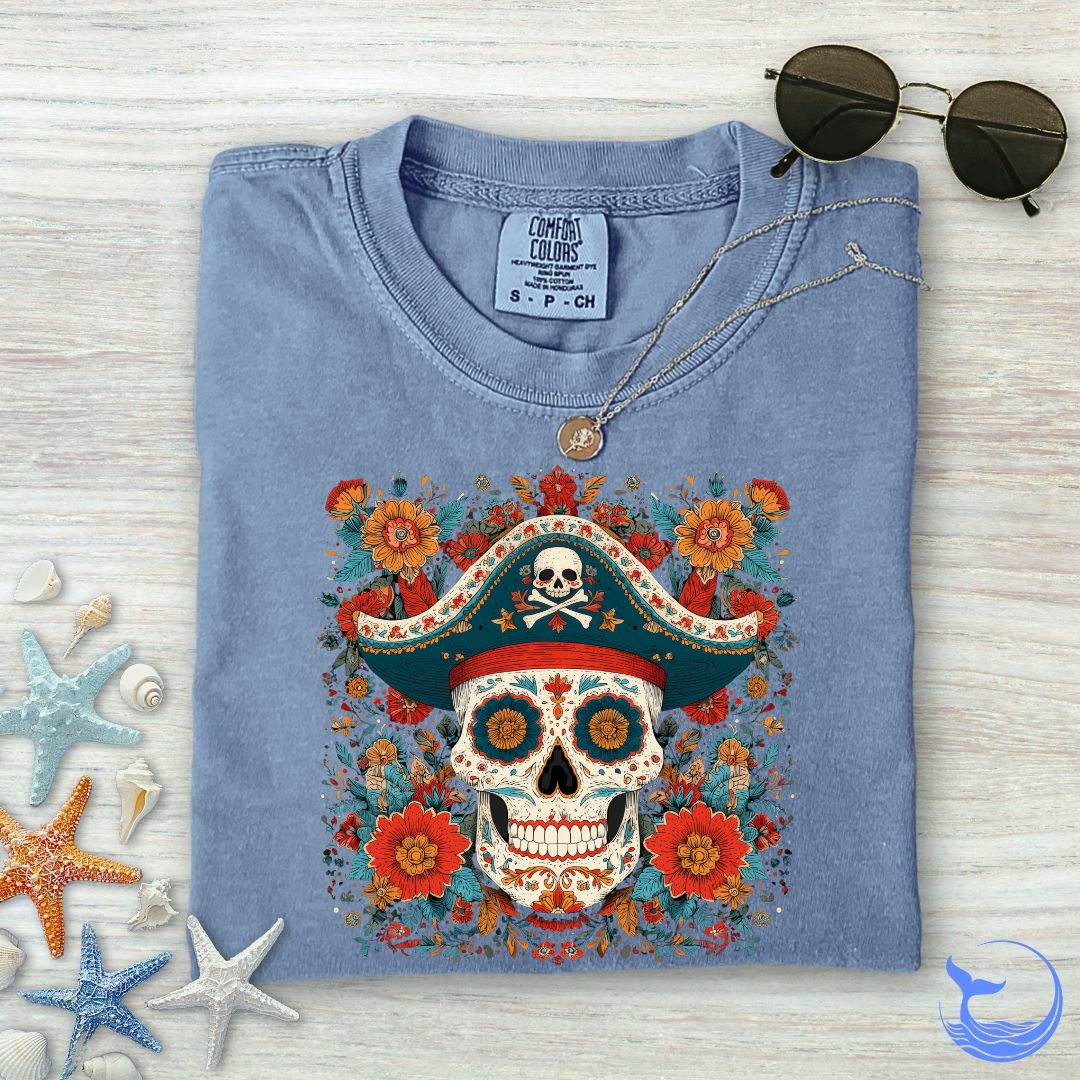 Mexican Pirate Skull Comfort Colors T-Shirt