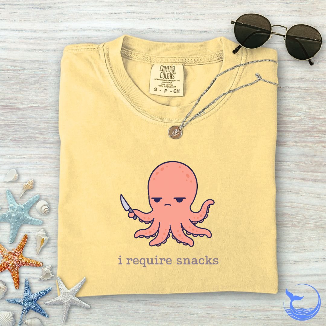 I Require Snacks, Octopus Comfort Colors T-Shirt
