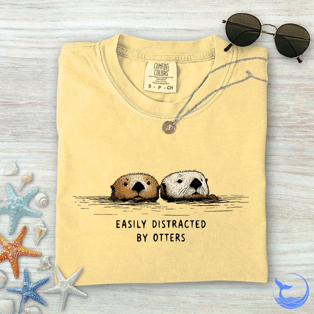Distracted By Otters Comfort Colors T-Shirt