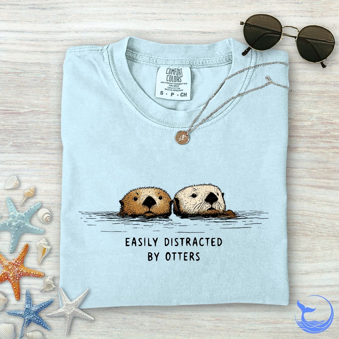 Distracted By Otters Comfort Colors T-Shirt