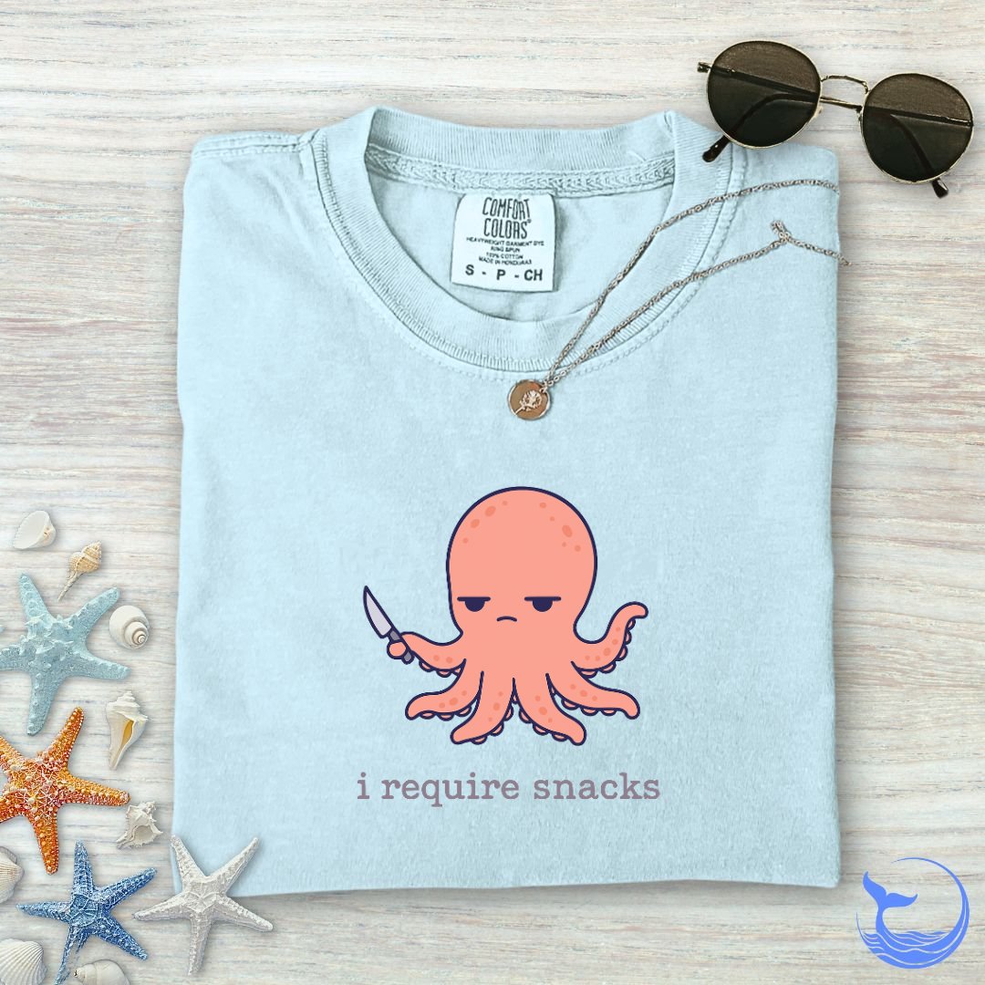 I Require Snacks, Octopus Comfort Colors T-Shirt