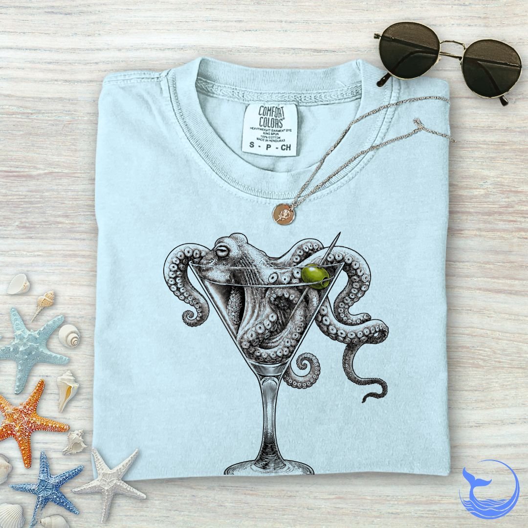 Octopus Martini Comfort Colors T-Shirt