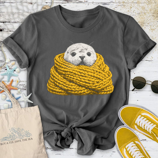 Winter Ready, Seal T-Shirt in Charcoal - Dolce Reverie
