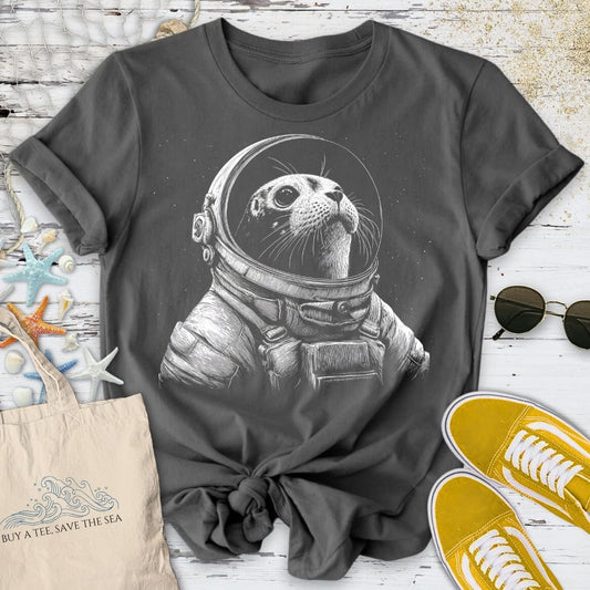 Astronaut Seal T-Shirt in Charcoal - Dolce Reverie