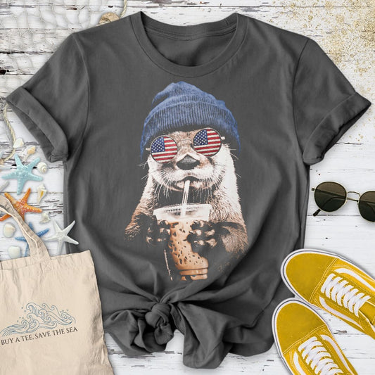 Hipster Otter USA T-Shirt