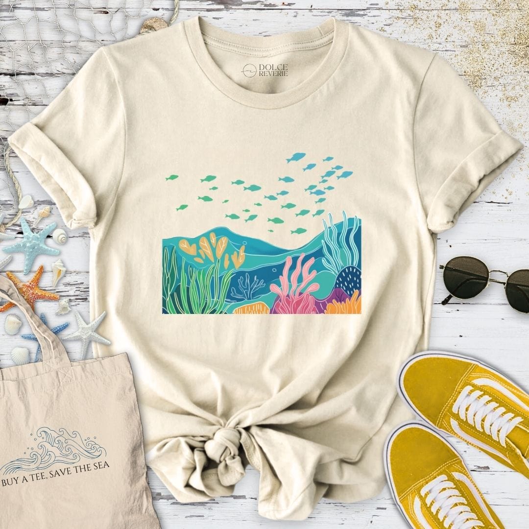 Coral Reef Colorful Line Art T-Shirt Natural / S
