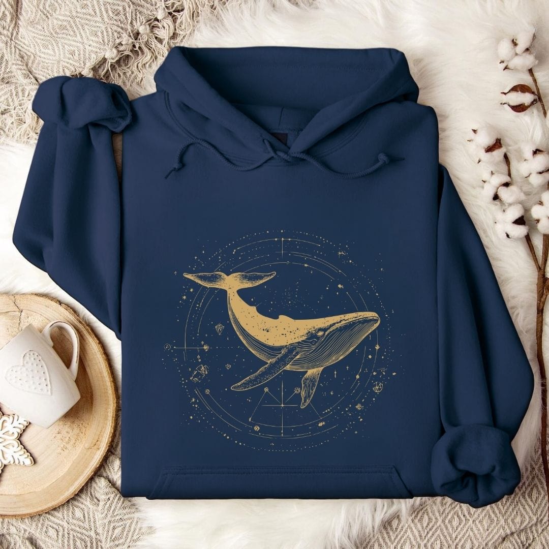 Cosmic Whale Hoodie Navy / S