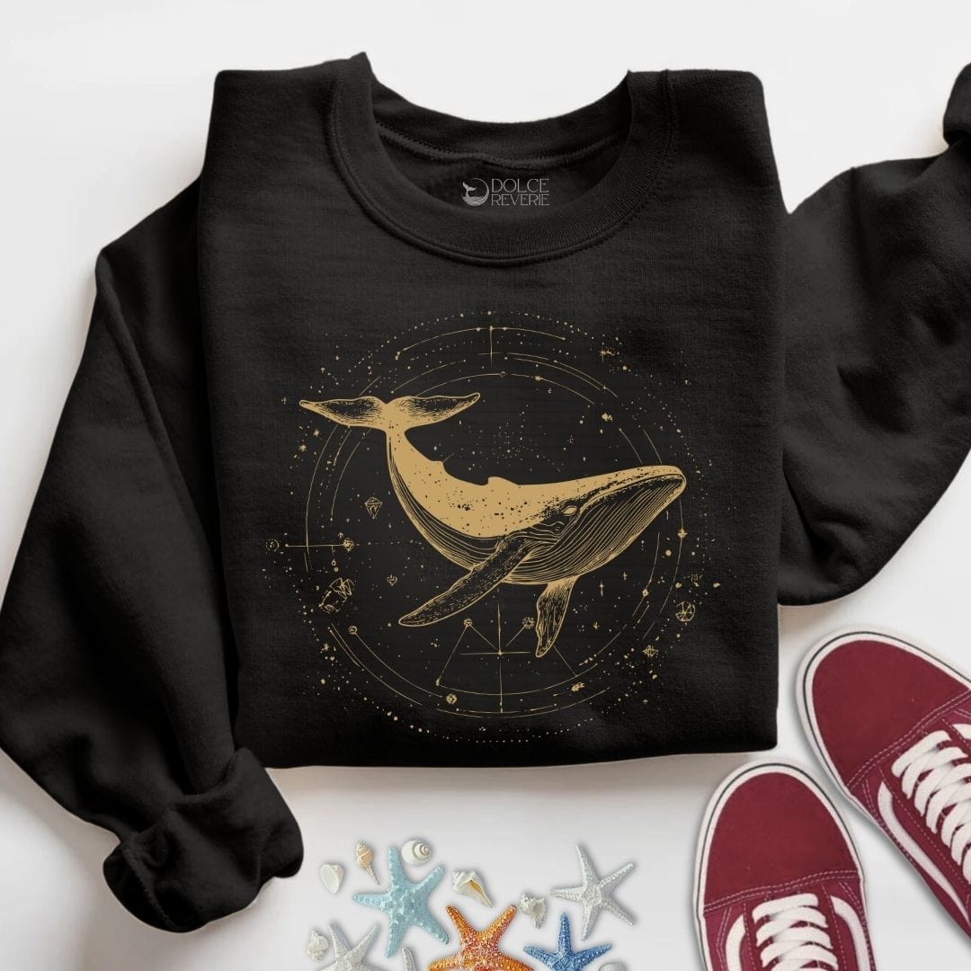 Cosmic Whale Sweatshirt S / Black