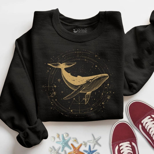 Cosmic Whale Sweatshirt S / Black