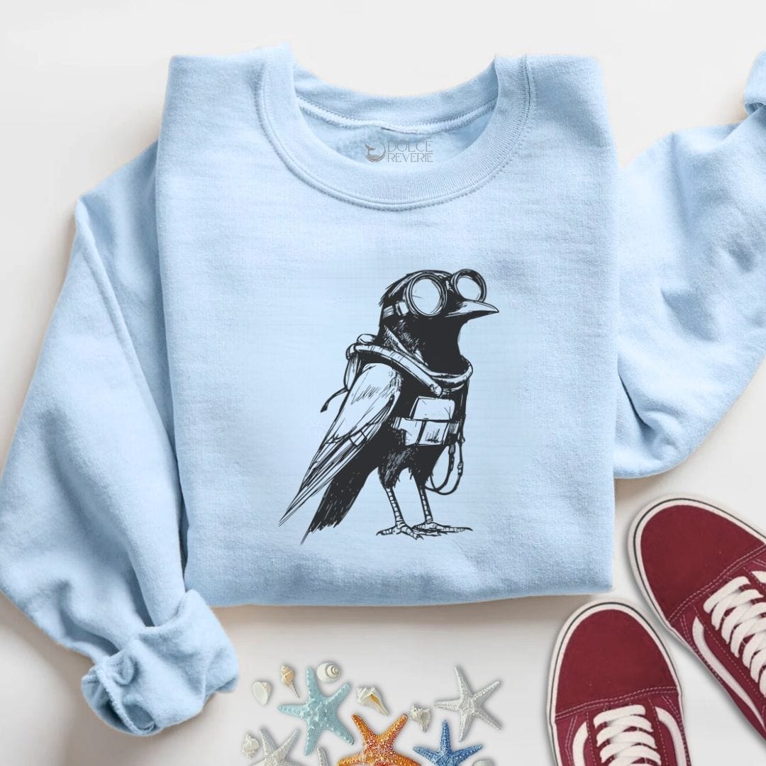 Diver Crow Sweatshirt S / Light Blue