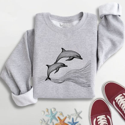 Dolphins Line Art Sweatshirt S / Sport Grey