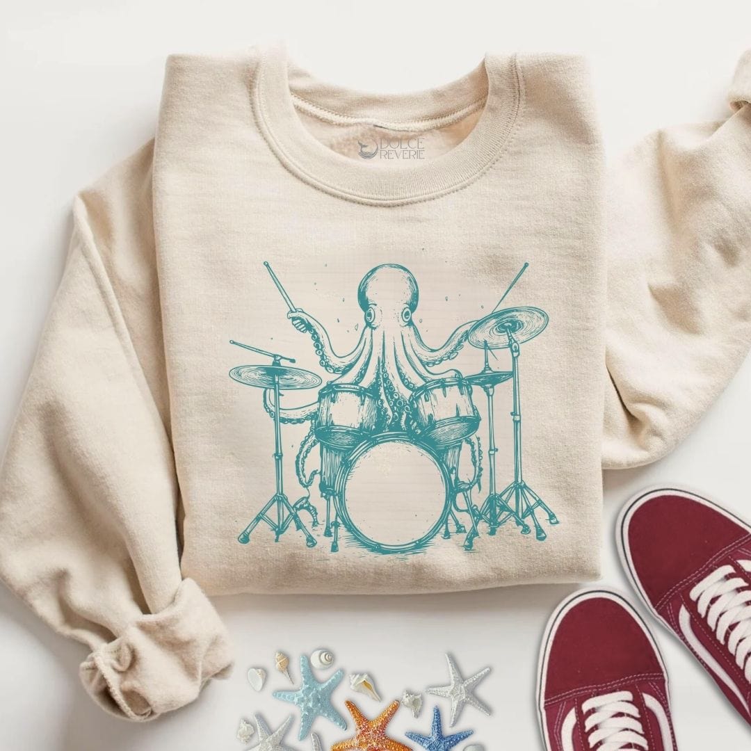 Drummer Octopus Sweatshirt S / Sand