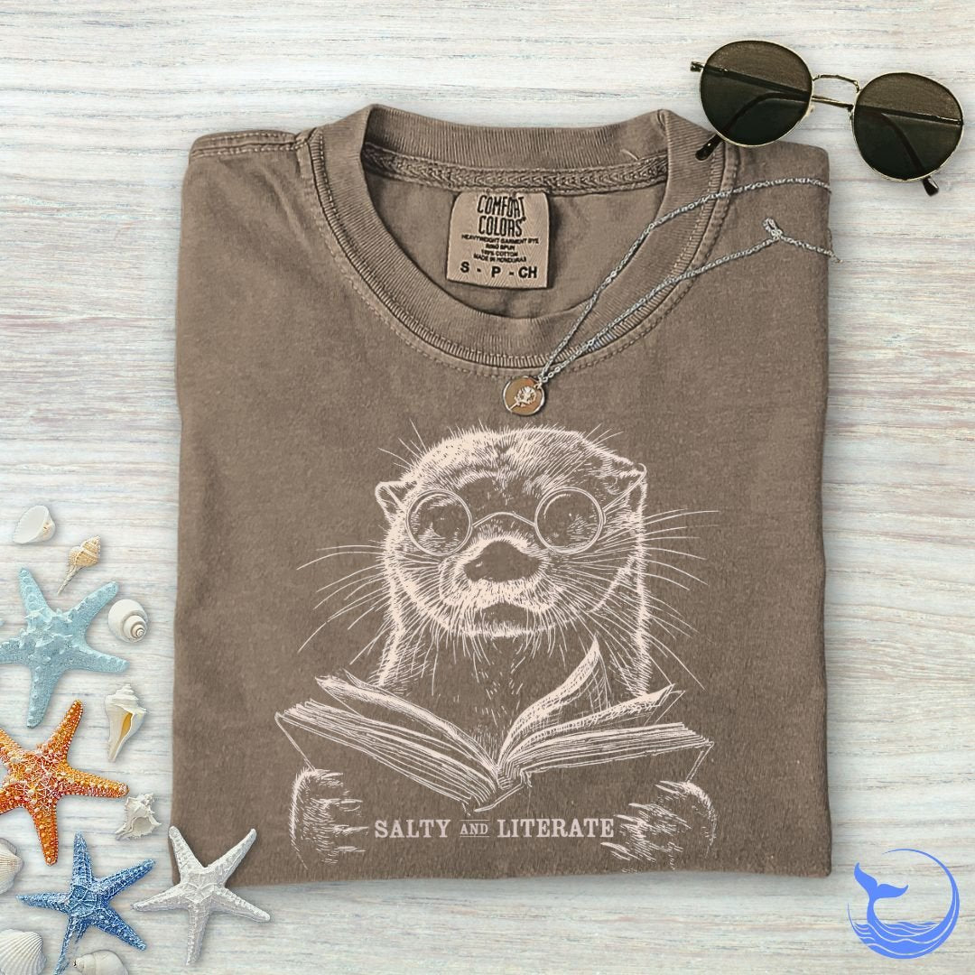 Salty and Literate Otter Comfort Colors T-Shirt