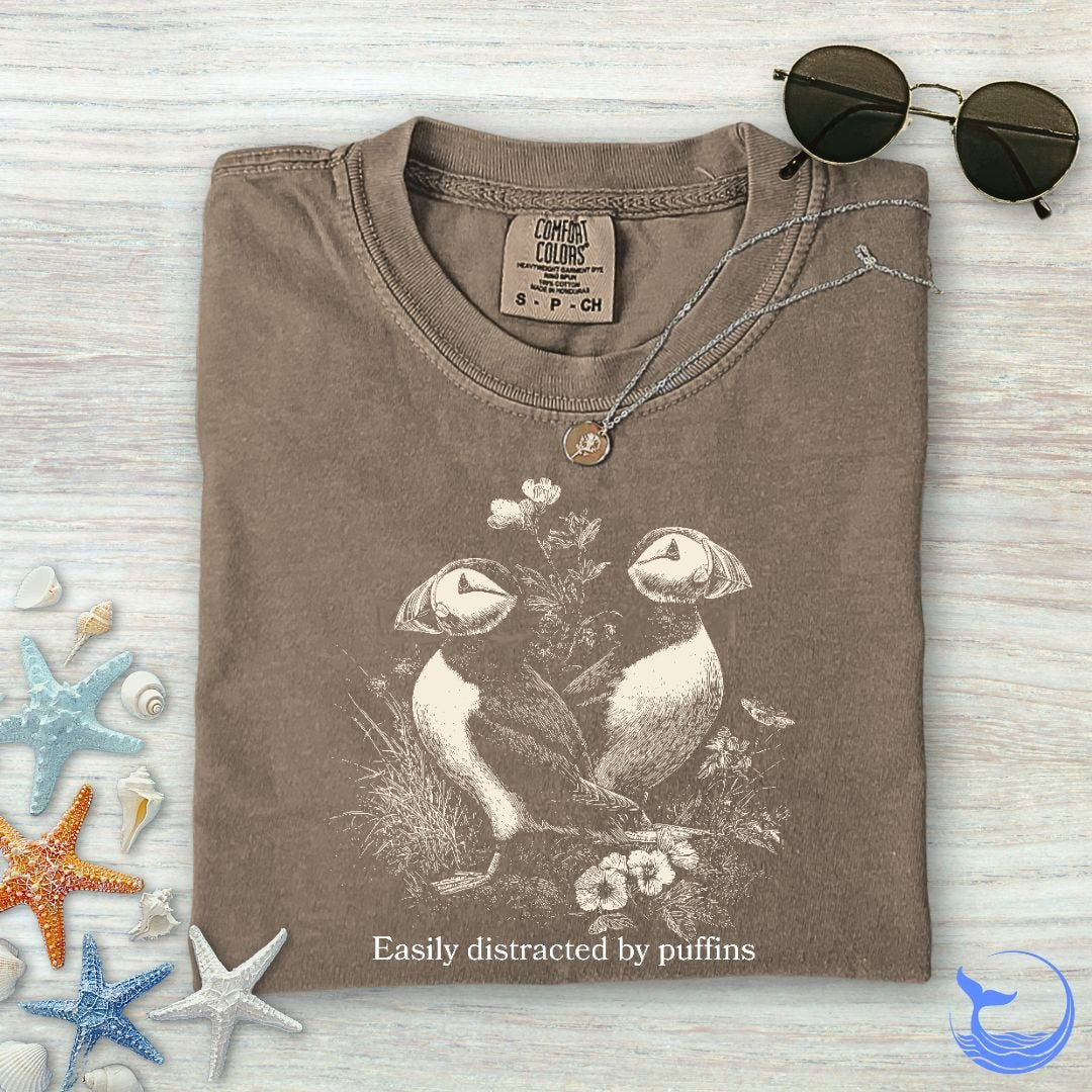Distracted By Puffins Comfort Colors T-Shirt
