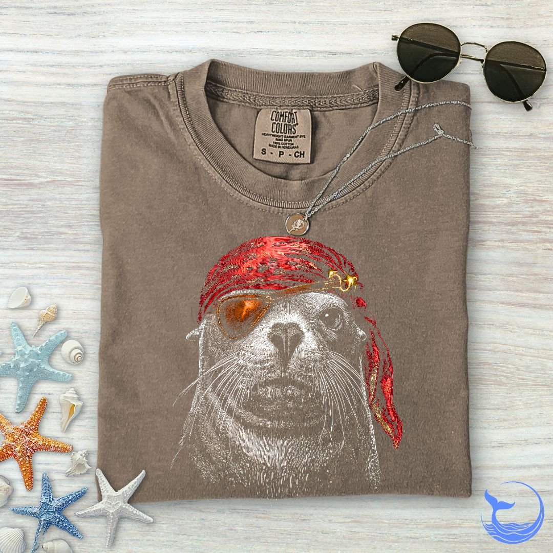 Sea Lion Pirate  Comfort Colors T-Shirt