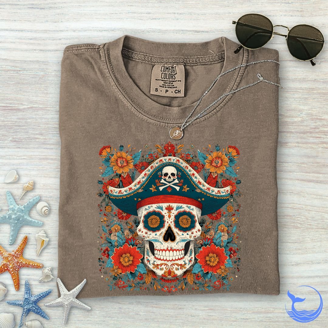 Mexican Pirate Skull Comfort Colors T-Shirt