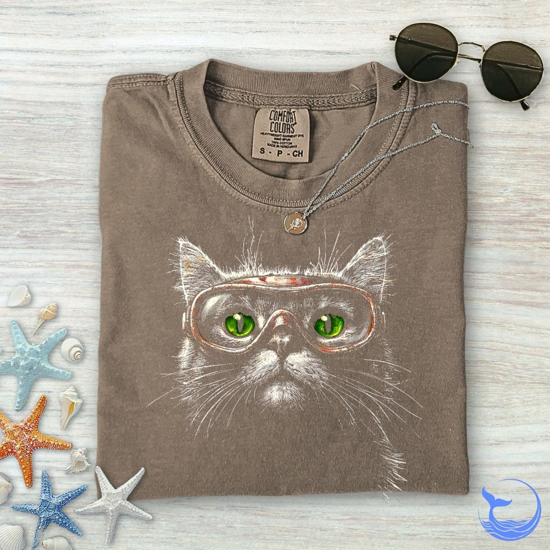 Scuba Cat Comfort Colors T-Shirt